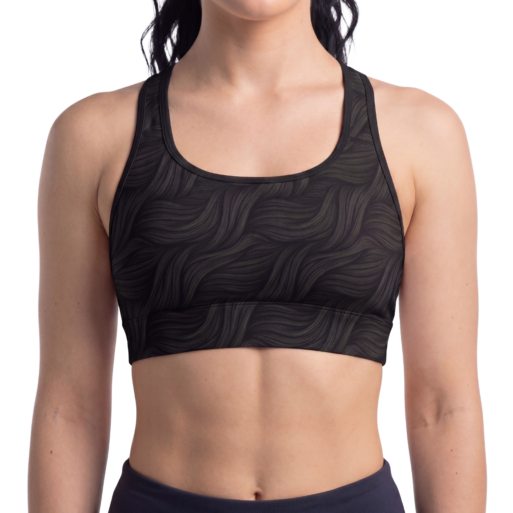 Midnight Grid Sports Bra & Leggins Set